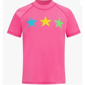 Kanu Surf Girls Jade UPF 50+ Sun Protect Rashguard Swim Shirt Star Neon Pink 12